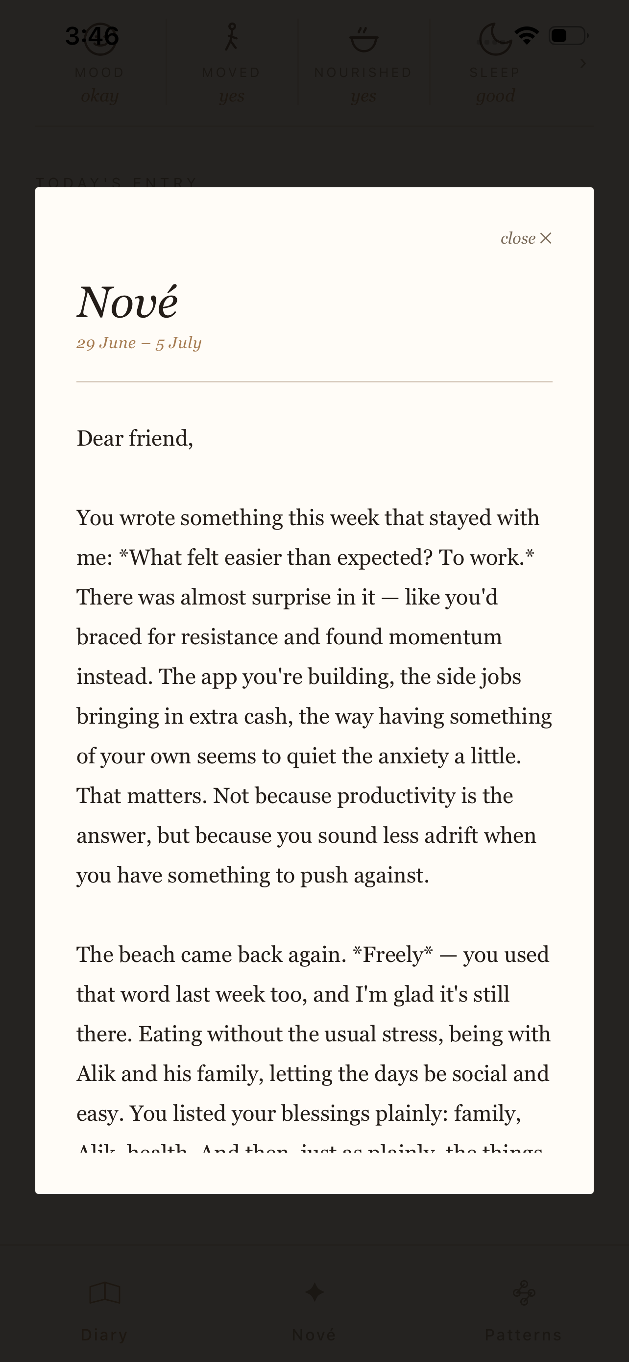 Nové weekly letter